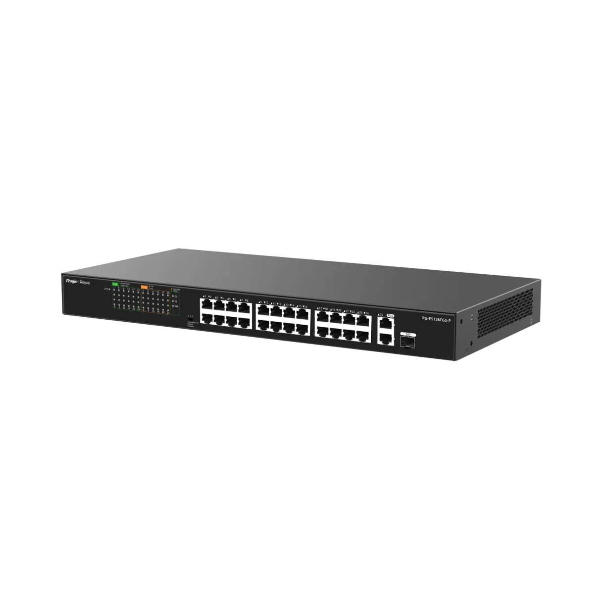 Reyee Switch PoE Sobremesa - 24 RJ45 PoE+ Puertos 10/100Mbps + combo 1RJ45 o 1 SFP Puertos 10/100/1000Mbp - Potencia total 370W — imagen 3