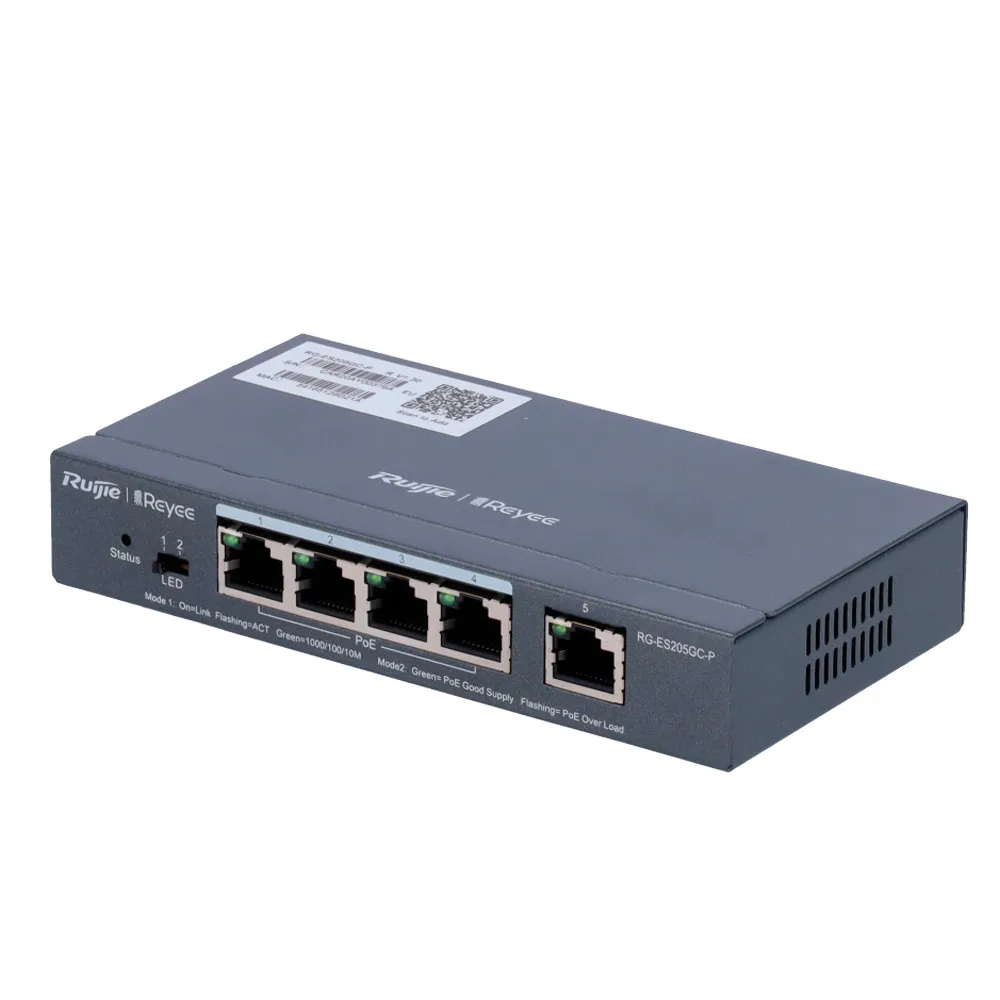 Reyee Switch PoE Cloud Gestionable - 4 puertos PoE+ + 1 Uplink RJ45 — imagen 2