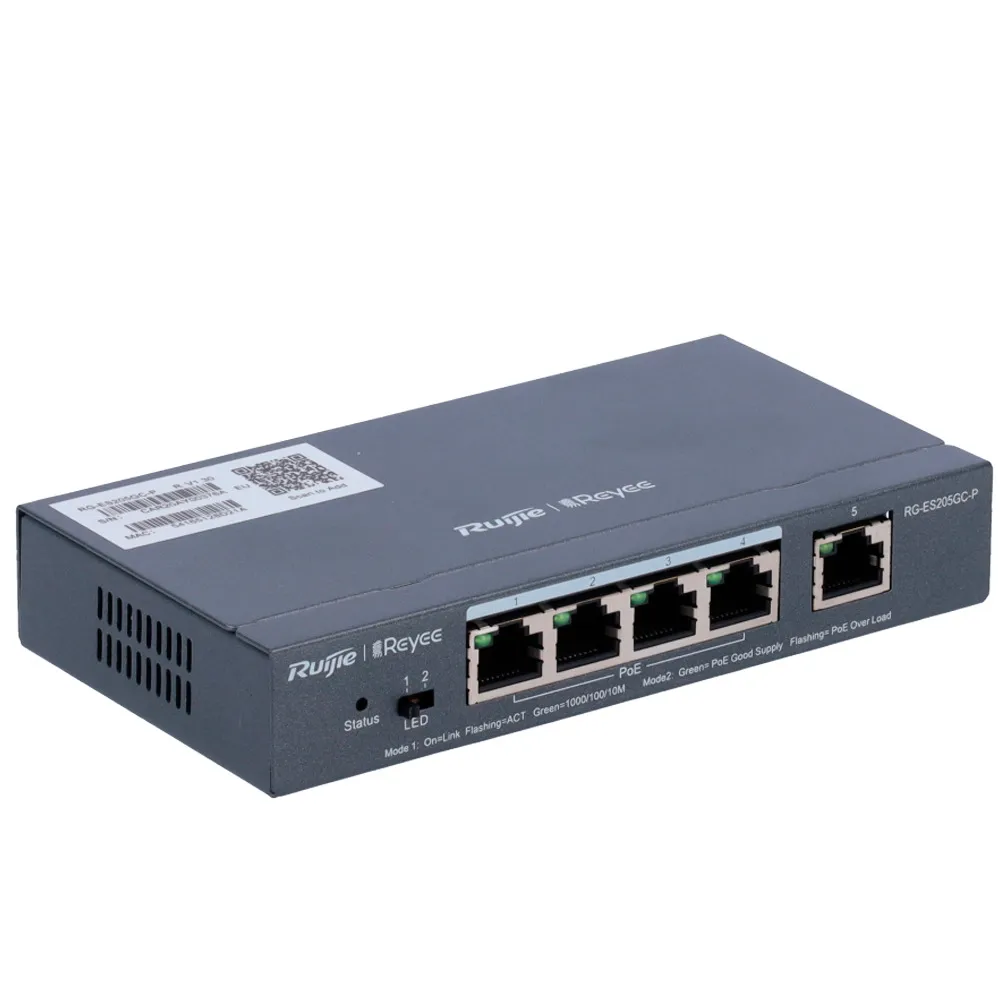 Reyee Switch PoE Cloud Gestionable - 4 puertos PoE+ + 1 Uplink RJ45 — imagen 4