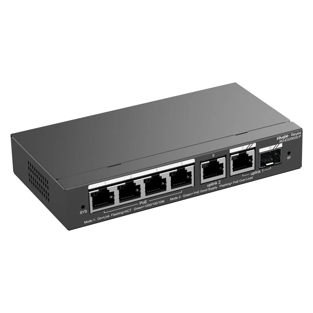 Reyee Switch PoE Cloud - 4 Puertos PoE+ + 2 Puertos  Rj45 + 1 SFP Combo - Máximo 54W — imagen 5