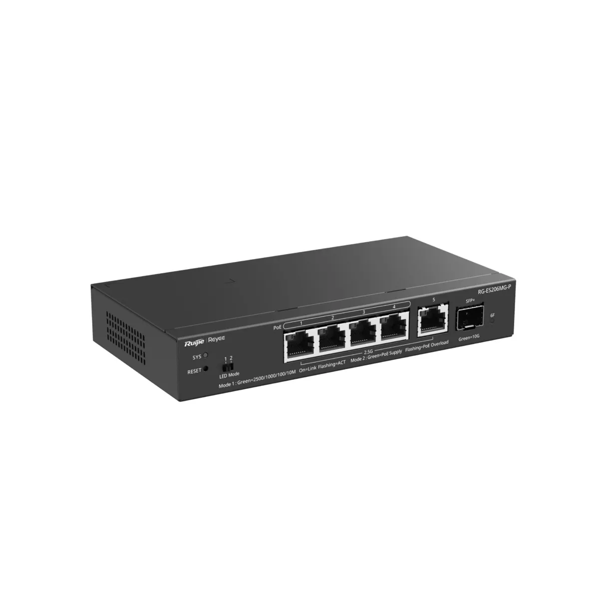 Reyee Switch PoE Cloud Capa 2 - 5 puertos PoE MultiGigabit+ 1 10Gbps SFP+ -  PoE 802.3af/at hasta 30w / Máximo 70W - Static LAG/DHCP Snoop/Port Mirror - VLAN/Port Isolation/PoE Watchdog - Enrackable — imagen 4