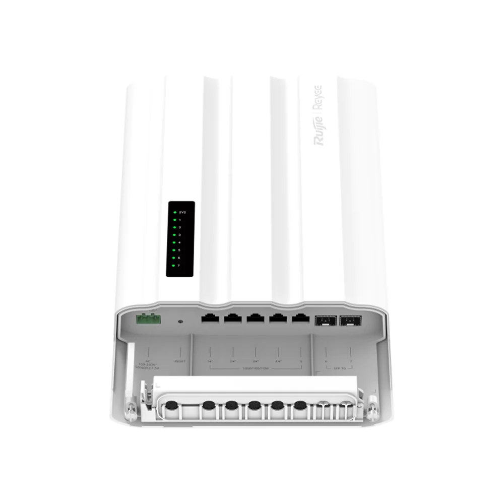 Ruijie Reyee Cloud Managed L2 PoE Switch - 5 puertos Gigabit RJ45 y 2 ranuras SFP de subida - 4 puertos PoE/PoE+ - Alimentación por AC | IP65 | Proteccion sobretensiones hasta 8 kV — imagen 3