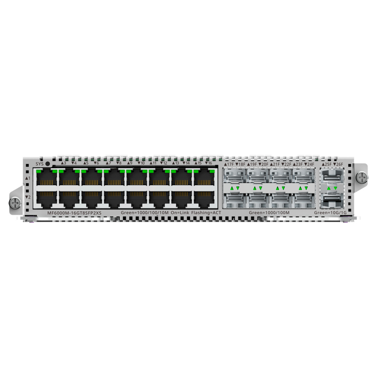 Tarjeta de Interfaces para Switch modular RG-NBF6002M - 16 x RJ45 1 Gbps - 8 x SFP + 2 x SFP+ 10 Gbps