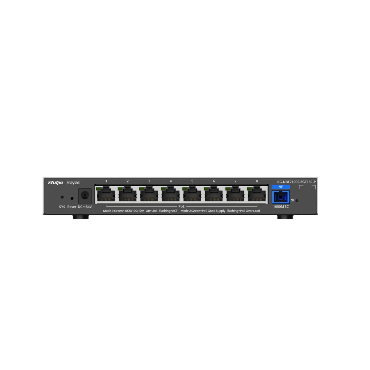 Reyee E-Lighten Switch PoE Cloud Capa 2 - 8 puertos RJ45 Gigabit PoE+ - 1 Puerto óptico SC 1G (PON) - Máximo 120W — imagen 4