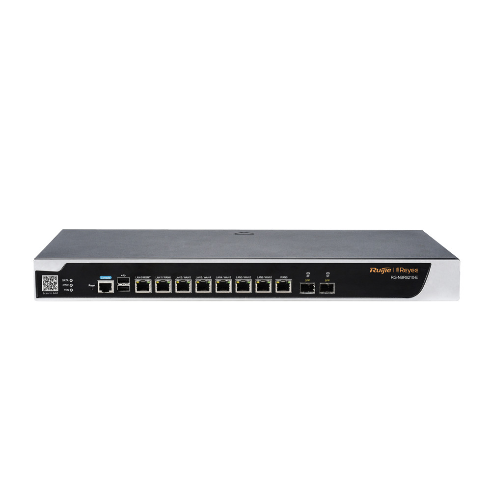 Ruijie Router Cloud - 8 Puertos Gigabit + 2 Puertos SFP Gigabit - Router + Funciones Firewall - Admite hasta 9 WAN para failover o balanceo - Hasta 2500 Mbps de ancho de banda - Hasta 1000 usuarios recomendados