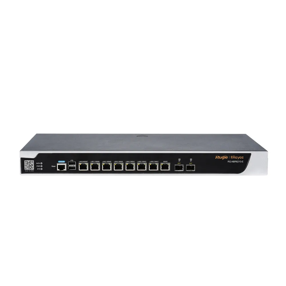 Ruijie Router Cloud - 8 Puertos Gigabit + 2 Puertos SFP Gigabit - Router + Funciones Firewall - Admite hasta 9 WAN para failover o balanceo - Hasta 2500 Mbps de ancho de banda - Hasta 1000 usuarios recomendados