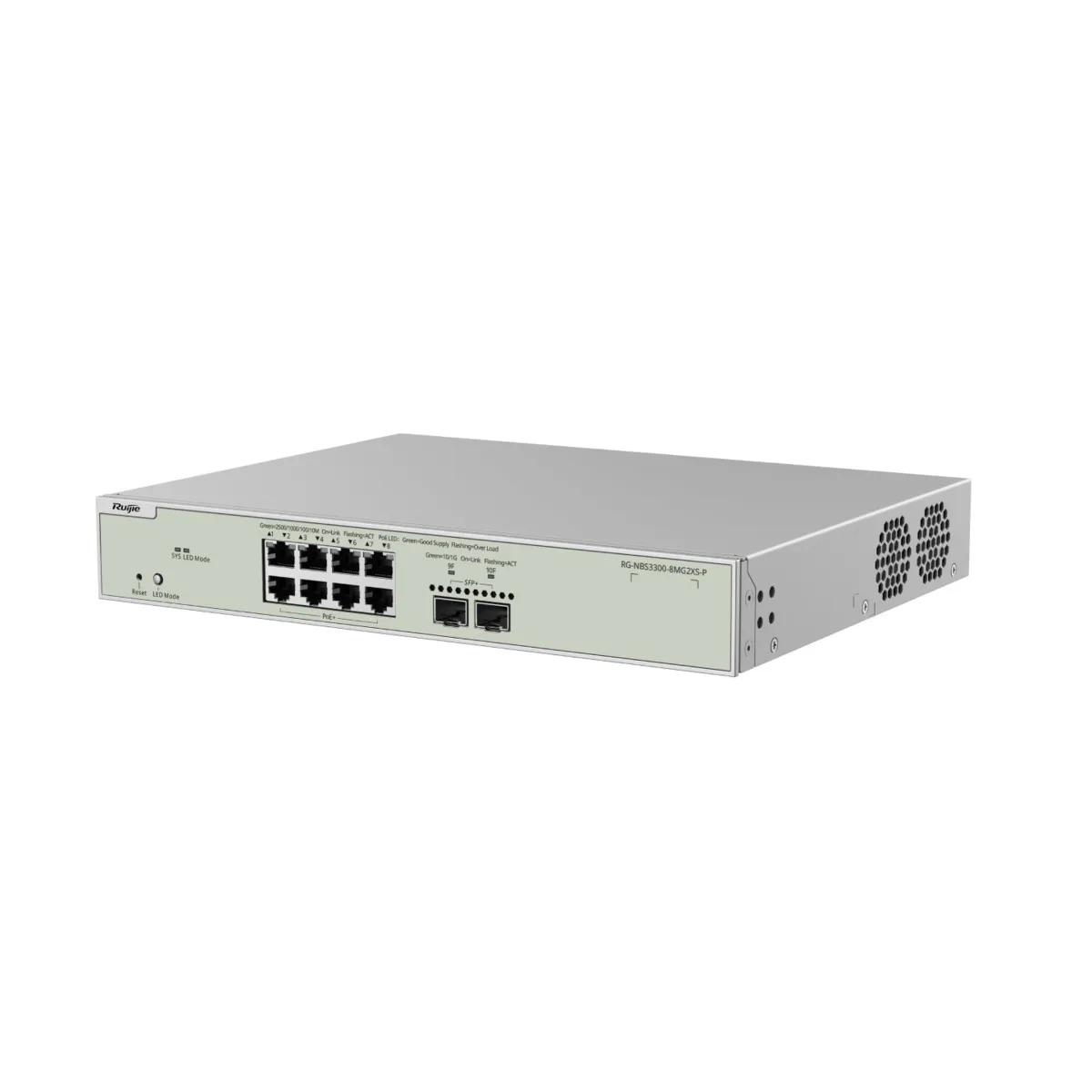 Reyee Switch PoE Cloud Capa 2 - 8 x RJ45 2.5Gbps PoE+ + 2 x 10Gbps SFP+ - Máximo 240W — imagen 3