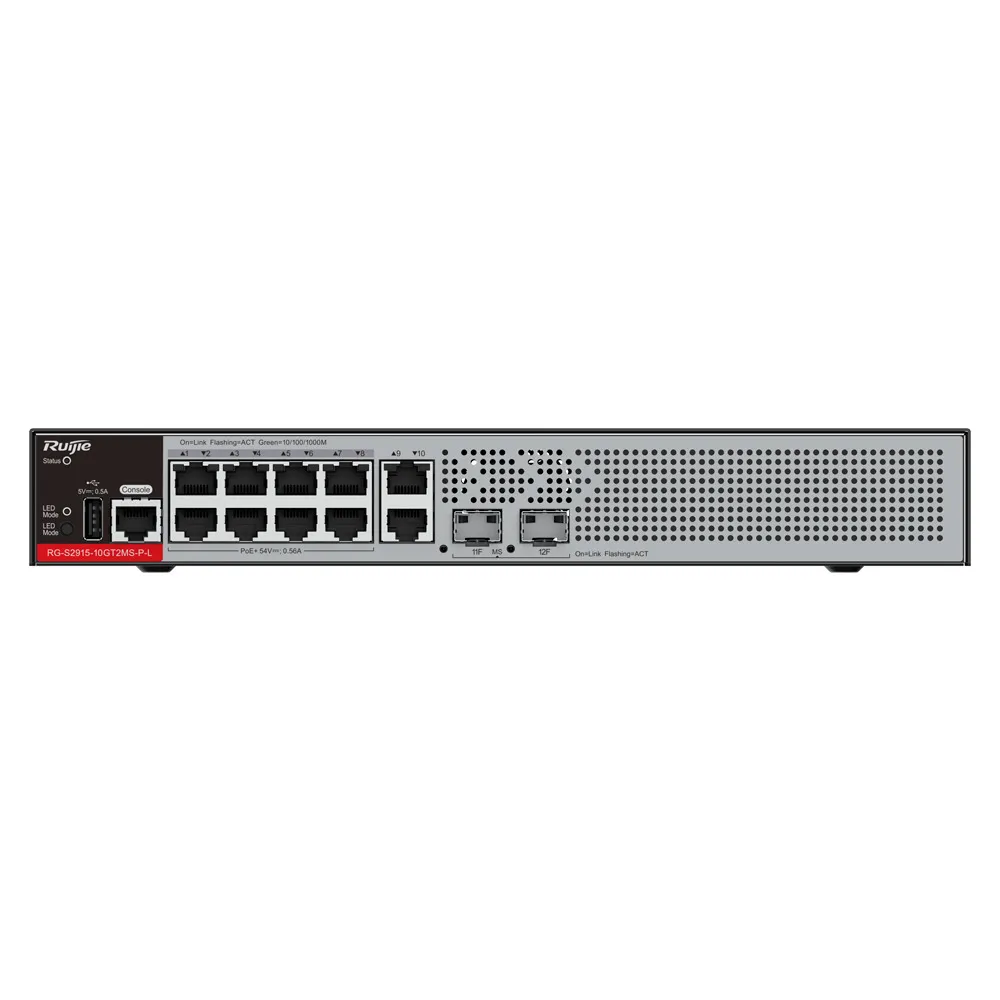 Ruijie Switch PoE Cloud Gestionable L2+ - 8 puertos RJ45 PoE+ 1G + 2 puertos SFP 1/2.5G / Hasta 125W potencia total — imagen 3