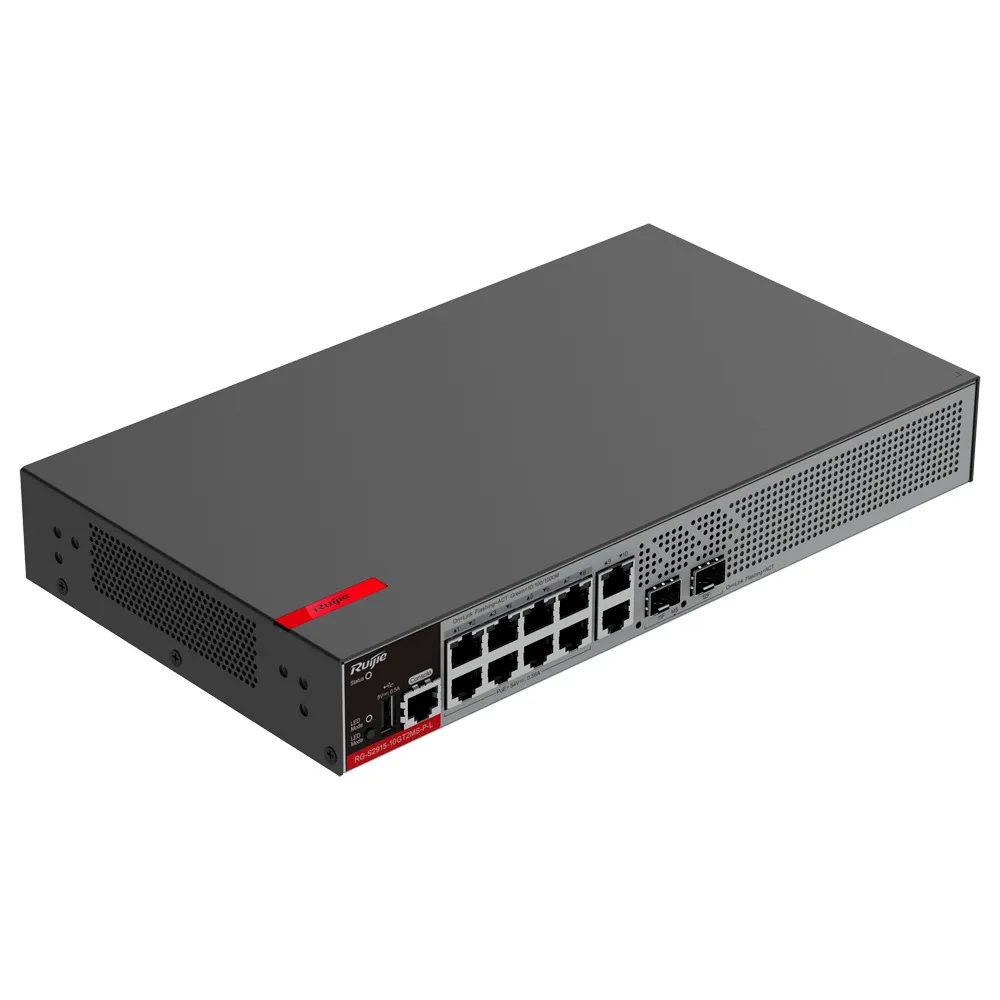 Ruijie Switch PoE Cloud Gestionable L2+ - 8 puertos RJ45 PoE+ 1G + 2 puertos SFP 1/2.5G / Hasta 125W potencia total — imagen 5