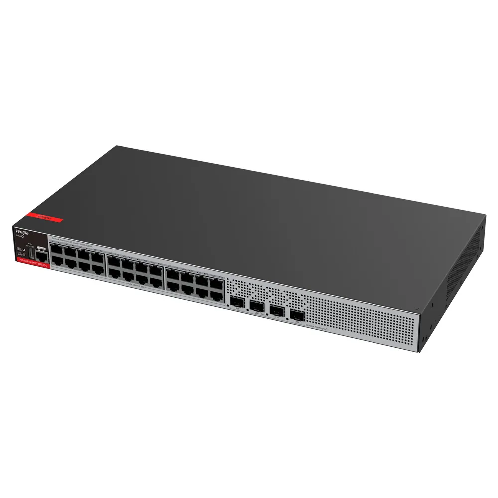 Ruijie Switch PoE Cloud Gestionable L2+ - 24 puertos RJ45 PoE+ 1G + 4 puertos SFP 2.5Gigabit / Hasta 370W potencia total — imagen 2