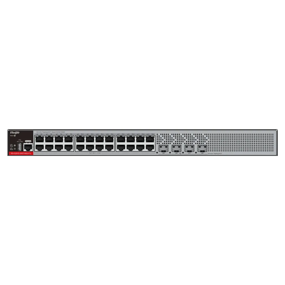Ruijie Switch PoE Cloud Gestionable L2+ - 24 puertos RJ45 PoE+ 1G + 4 puertos SFP 2.5Gigabit / Hasta 370W potencia total — imagen 3