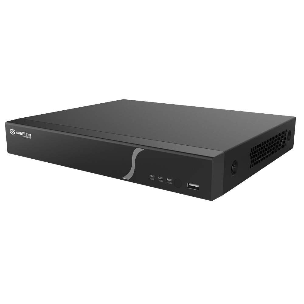Safire Smart - Grabador NVR IP gama B2 - 8CH PoE / H.265S / 2HDD - hasta 8Mpx / 80Mbps - Detección facial, Metadatos de vídeo - Inteligencia artificial hasta en 2CH