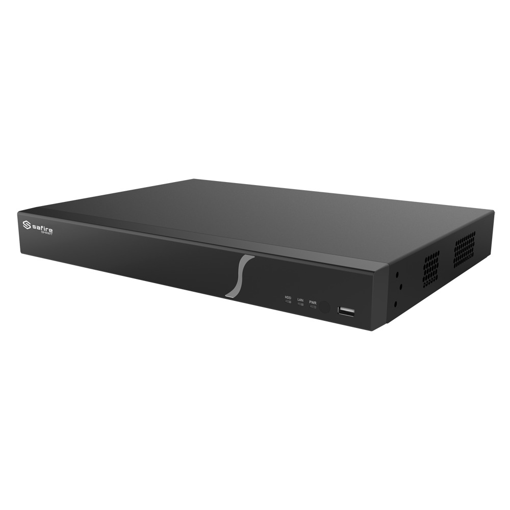 Safire Smart - Grabador NVR IP gama B2 - 32CH / H.265S / 2HDD - hasta 12Mpx / 192Mbps - 2 HDMI y VGA / Dewarping Fisheye - Reconocimiento facial, Metadatos de vídeo