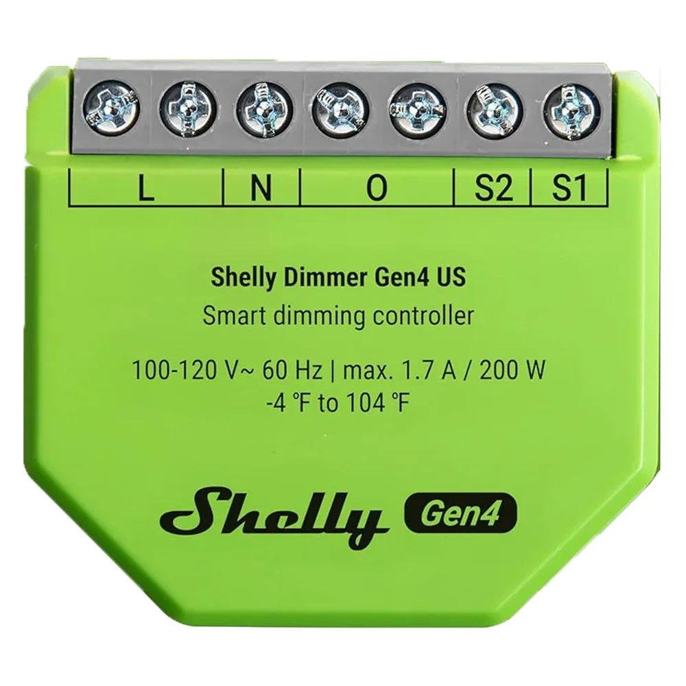 Shelly Dimmer Gen 4 - WiFi 2.4 /Bluetooth / Zigbee / matter - Regulador intensidad de luz - Soporta 110-230 V - Funciona con neutro / sin neutro - Compatible con Alexa y Google