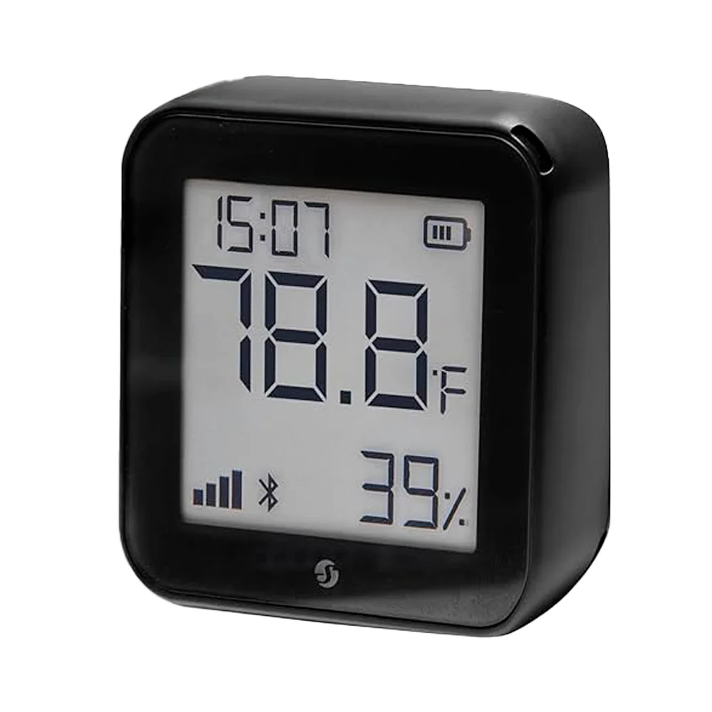 Shelly H&amp;T Gen 3 Negro Mate - WiFi 2.4 GHz IEEE802.11 b/g/n / Bluetooth - Sensor H&amp;T - Pantalla de bajo consumo - Soporta 5V / 4 Pilas AA - Compatible con Alexa y Google