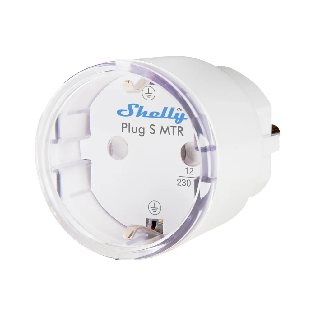 Shelly Plug S MTR Gen3 (White) - WiFi 2.4 GHz IEEE802.11 b/g/n / Bluetooth - Medidor de consumo - Soporta 220 - 230 V - Apto para domótica de viviendas  - Compatible con Alexa, Google y Apple 