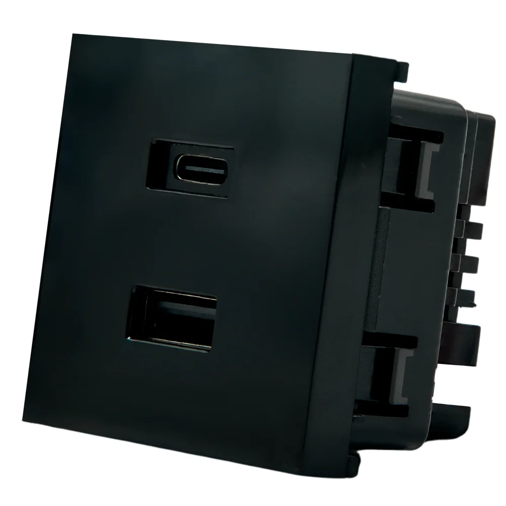 Shelly USB charger for Wall Display Stand Black - Cargador USB-A &amp; USB-C - Compatibilidad con Shelly Wall Display Stand - Color Negro