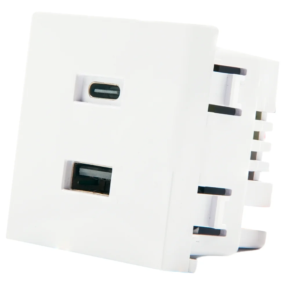 Shelly USB charger for Wall Display Stand White - Cargador USB-A &amp; USB-C - Compatibilidad con Shelly Wall Display Stand - Color Blanco