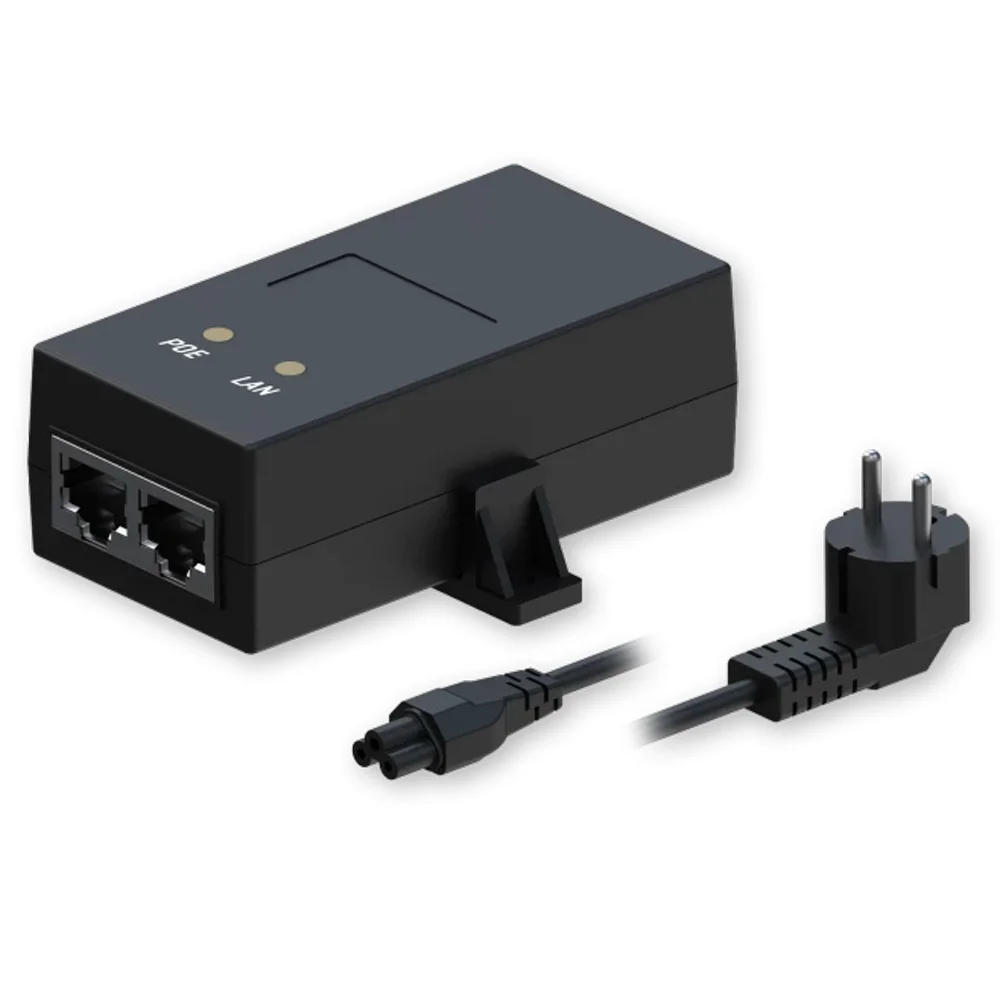 Inyector PoE Pasivo - Entrada/Salida RJ45 10/100/1000 Mbps - 24V 1A - Distancia máxima 100 m - Compatible con TK-PR1ICA70 y TK-PR1IC970 - Estabilizado y protegido