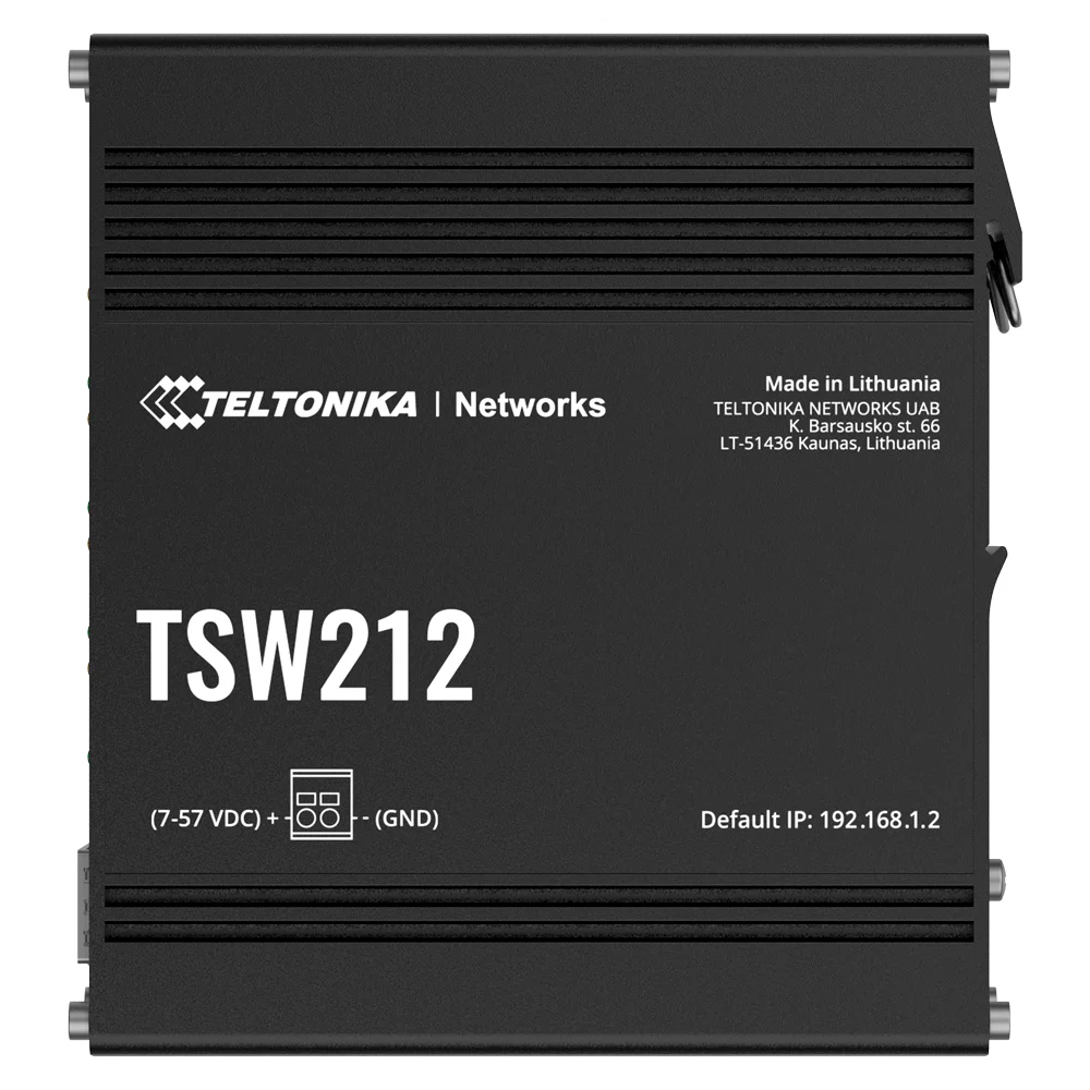 Teltonika Switch Gestionable Industrial - 8 puertos Ethernet RJ45 Gigabit +2 SFP Gigabit - VLAN/Loop Prevention/STP/RSTP/Port Mirroring - Rugerizado Carcasa Aluminio - Montaje en carril DIN
