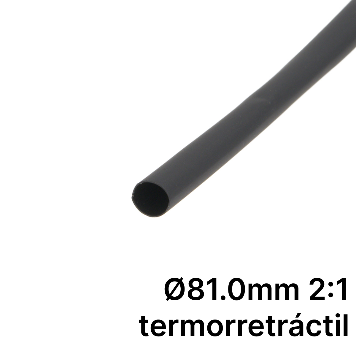 Pack de corte [1.2m] de tubo termorretráctil 2:1 Ø81.0mm negro – Poliolefina libre de halógeno e ignífugo [x5]