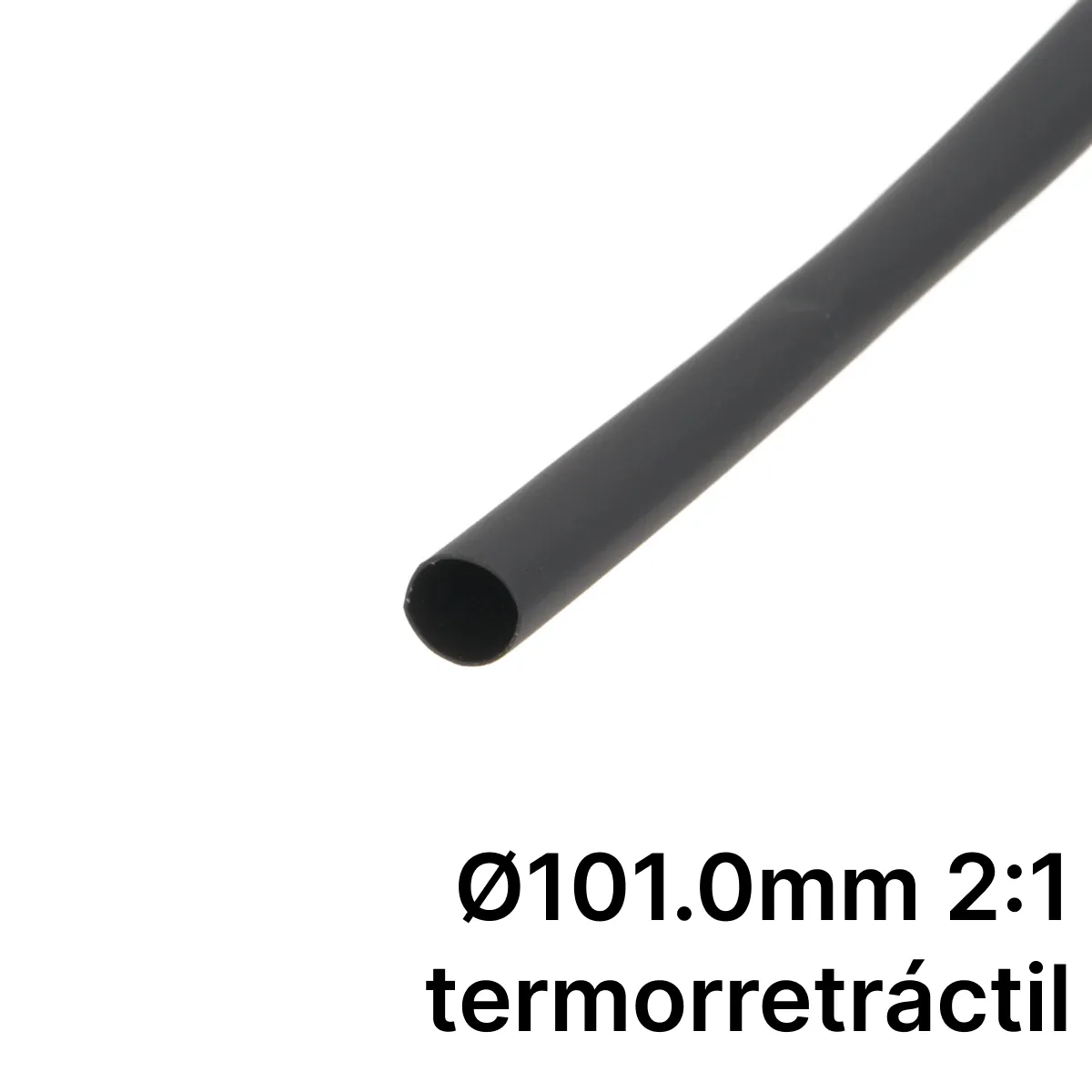 Pack de corte [1.2m] de tubo termorretráctil 2:1 Ø101.0mm negro – Poliolefina libre de halógeno e ignífugo [x5]