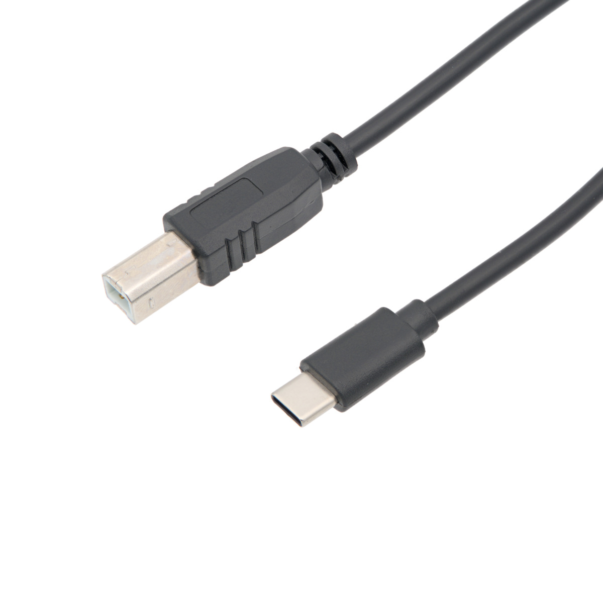 Cable USB-C 2.0 a USB-B 2.0, 2A, Negro, 1m