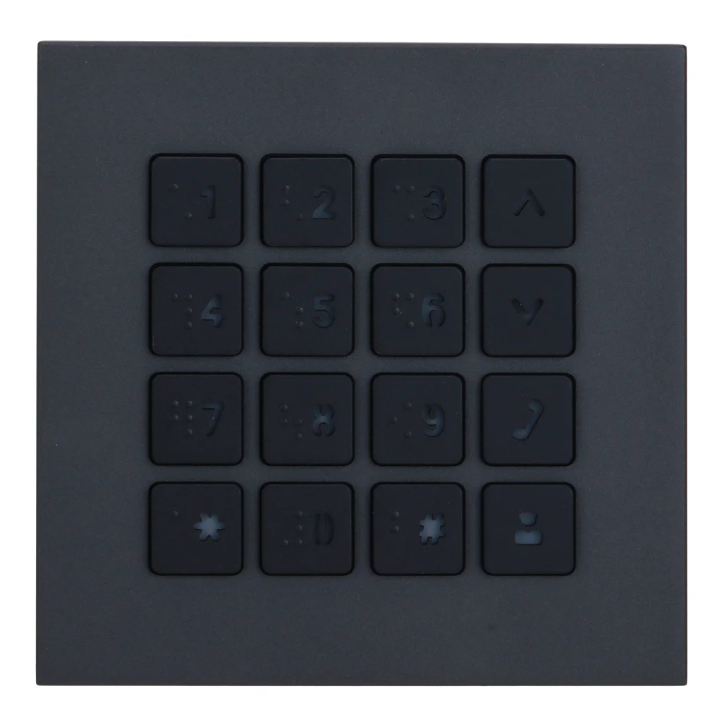 Estación Exterior Modular para Videoportero IP con Teclado para Series VTO4202FB-X. Color Negro