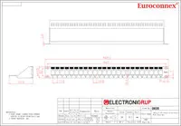 19" 1U Patch panel 24 puertos Cat.6 Vacío | Negro | Soporte desacoplable