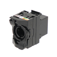 RJ45 UTP Keystone Cat.6A Negro sin herramientas