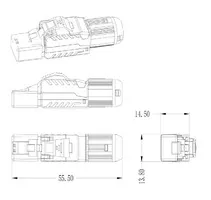 Conector Metálico RJ45 Cat8 sin Herramientas