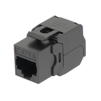 RJ45 UTP Keystone Cat.6A Negro sin herramientas, 180 grados