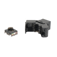 RJ45 UTP Keystone Cat.6A Negro sin herramientas, 180 grados