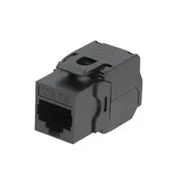 RJ45 UTP Keystone Cat.6 Negro sin herramientas, 180 grados