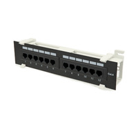 Panel de Conexiones de Pared de 12 Puertos Cat6 con Crimpado de Herramienta y Soporte de Plástico