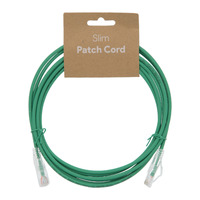 Slim Cat.6A UTP LSZH 100% CU, 28AWG, 1m, Verde