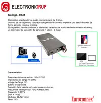 Amplificador de audio para Jack 3.5mm con volumen