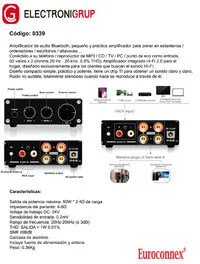 Amplificador de Audio Bluetooth 50Wx2