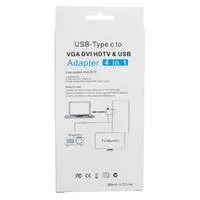 USB-C 3.1 a HDMI+VGA+DVI+USB 3.0, 15cm
