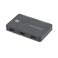 KVM HDMI 2.0 (4K@60Hz) + USB para alternar entre 2 PCs con un mismo ratón y teclado.