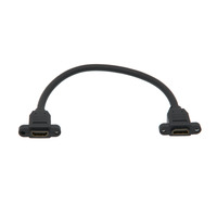 Cable HDMI 2.0 Hembra-Hembra con Patillas y Tornillos para Montaje en Panel, 0.3m