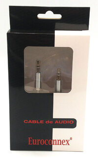 3.5mm Jack Estereo Macho - Macho, 0.5m, blanco