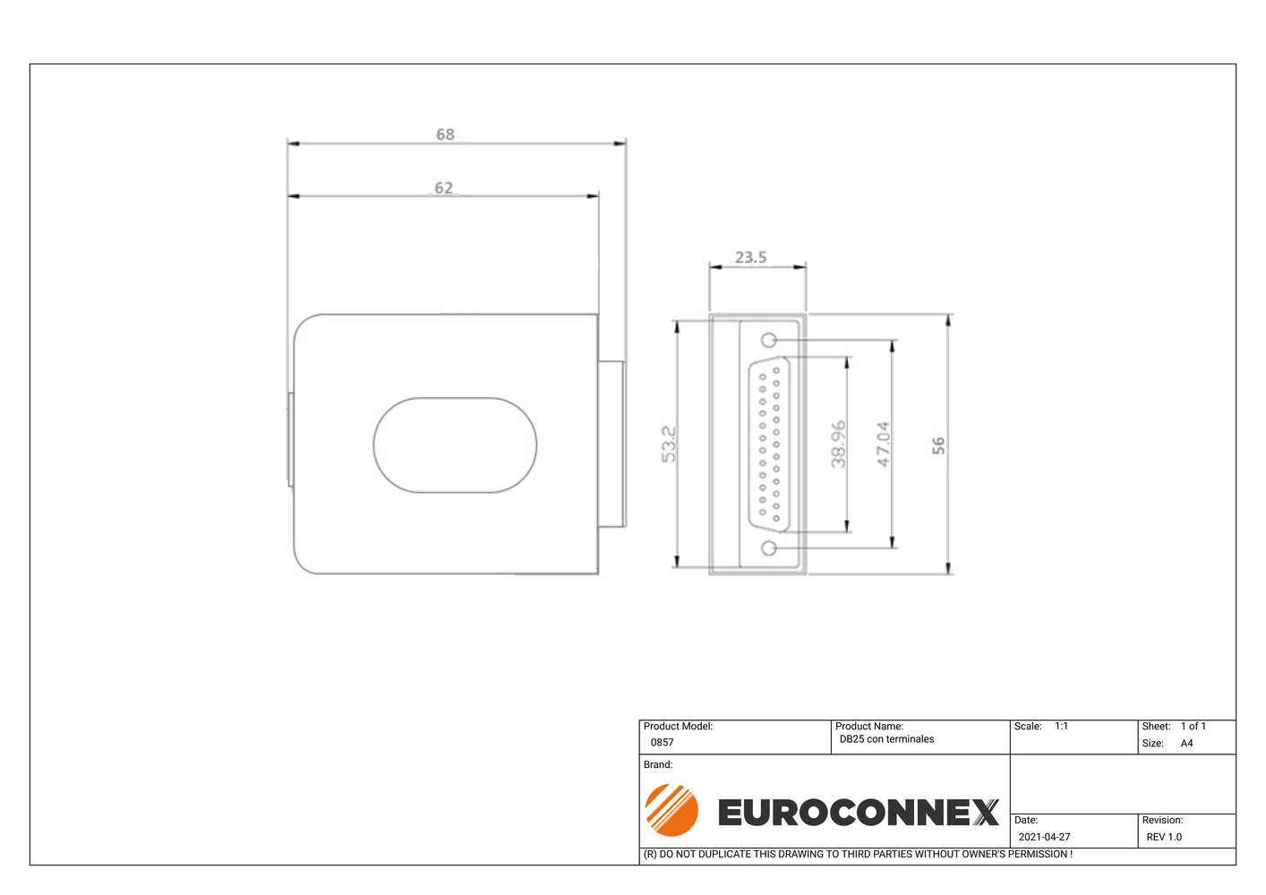DB15 Hembra con terminales