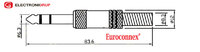 6.35mm ESTEREO MACHO, LINEAS ROJAS