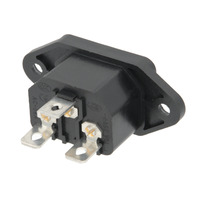 Base IEC C14 con Patillas para Montaje en Panel - Macho 250/10A (FastON de 6.35mm)