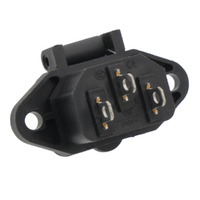 Base IEC C14 con Patillas para Montaje en Panel - Macho 250/10A (FastON de 4.75mm) con Tapa Abatible Vertical