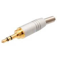 Conector Jack 3.5mm de aluminio estéreo con rosca