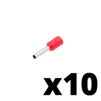 Puntera aislada para cable de 1.50mm² [Rojo][AWG 16][10u. Blíster Colgar]