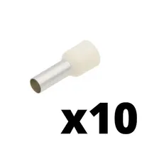 Puntera aislada para cable de 10.00mm² [Marfil][AWG 7][10u. Blíster Colgar]
