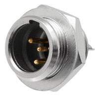 Conector Mini XLR Macho 4P para Chasis roscado